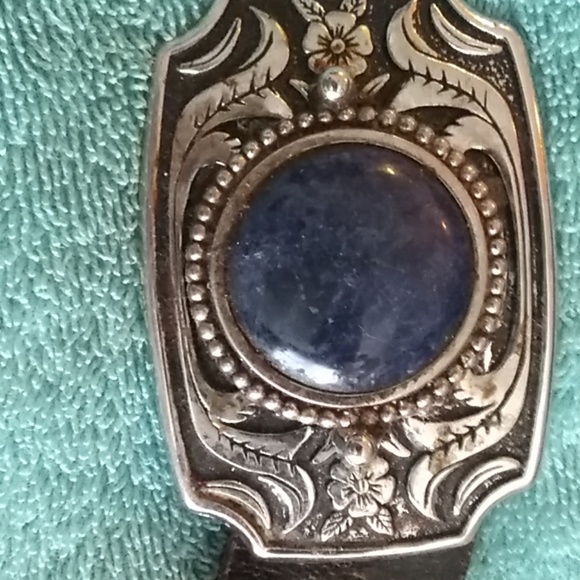 Men's leather belt with country buckle - Picture 4 of 4